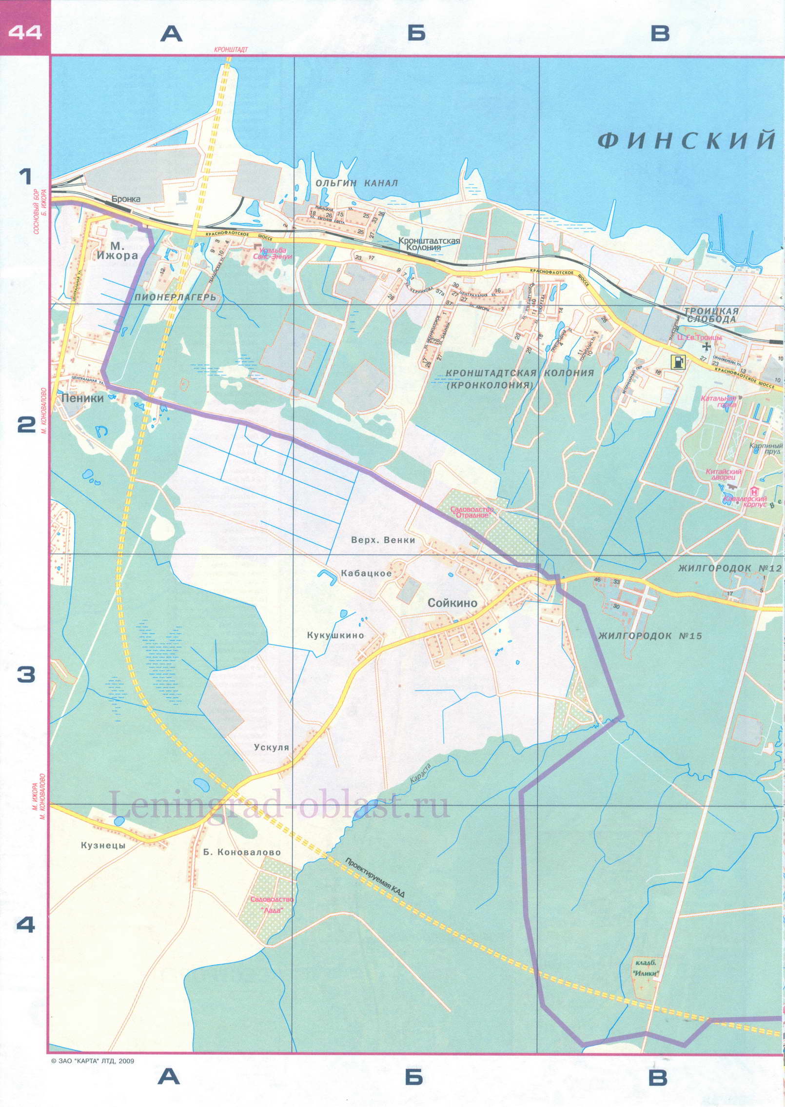 Карта Ломоносова. Подробная карта города Ломоносов, A0 - 